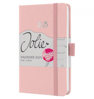 Buchkalender J5404, rosa, 2 Seiten / 1 Woche, , 2025