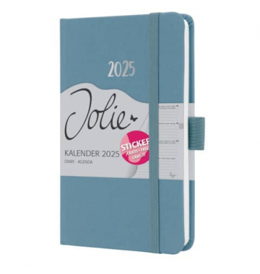 Buchkalender J5400, Jolie, blau, 1 Woche / 2 Seiten, 9,5x15cm (A6), 2025