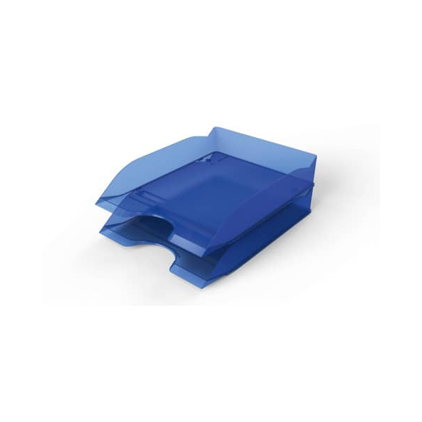 6 Stück Durable Briefablage Basic 1701674540, A4 - C4, blau/transparent, Kunststoff stapelbar 4005546741888 Durable