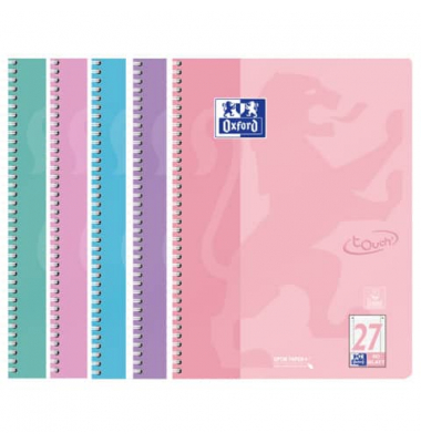 Collegeblock 400196078 TOUCH, liniert / liniert, A4, 90g, farbig sortiert, 80 Blatt