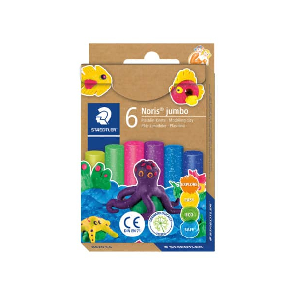 6 Stück Staedtler Kinderknete 6ST Glitterfarben sortiert 4007817103081 Staedtler 6 Stück