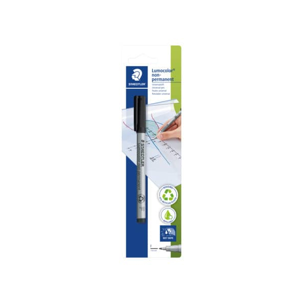 10 Stück Staedtler Folienstift Lumocolor, 316-9 BKDA, schwarz, 0,6mm, Rundspitze, nachfüllbar 4007817316269 Staedtler