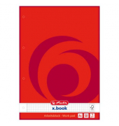 Schulblock 215434 Arbeitsblock x.book, Lineatur 22 / kariert, A4, 70g, 50 Blatt