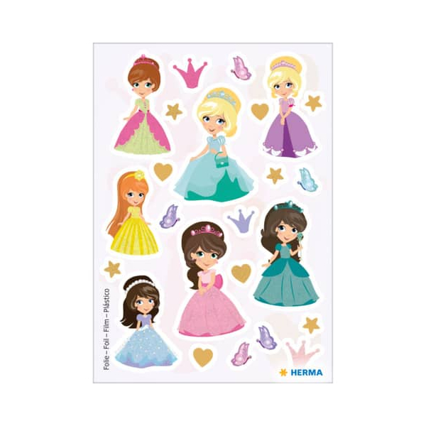 10 x HERMA Schmucketikett MAGIC Sweet Princess Folie beglimmert 1 Bl 1
