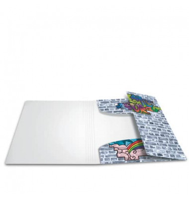 Gummizugmappe 19237, A4 graffiti Polypropylen (PP), mit 3 Einschlagklappen