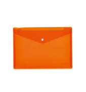 Dokumententasche Brieftaschen - Kollektion 20074, A4 quer, transparent orange, Polypropylen (PP), Druckknopfverschluss