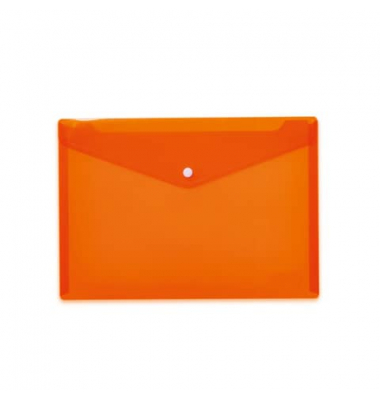 Dokumententasche Brieftaschen - Kollektion 20074, A4 quer, transparent orange, Polypropylen (PP), Druckknopfverschluss