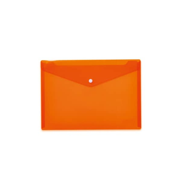 5 Stück Herma Dokumententasche Brieftaschen - Kollektion 20074, Din A4 quer, transparent orange, Polypropylen (PP), Druckknopf 4008705200745 H