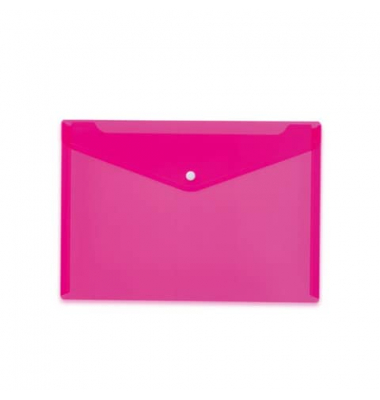Dokumententasche Brieftaschen - Kollektion 20075, Din A4 quer, transparent pink, Polypropylen (PP), Druckknopf