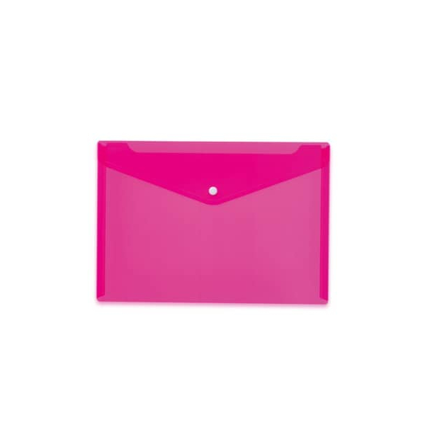5 Stück Herma Dokumententasche Brieftaschen - Kollektion 20075, Din A4 quer, transparent pink, Polypropylen (PP), Druckknopf 4008705200752 Her