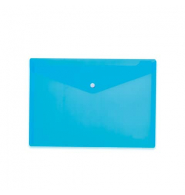 Dokumententasche Brieftaschen - Kollektion 20076, Din A4 quer, transparent blau, Polypropylen (PP), Druckknopf