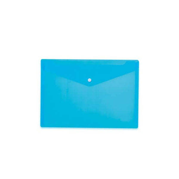 5 Stück Herma Dokumententasche Brieftaschen - Kollektion 20076, Din A4 quer, transparent blau, Polypropylen (PP), Druckknopf 4008705200769 Her
