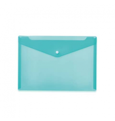 Dokumententasche Brieftaschen - Kollektion 20077, Din A4 quer, transparent t&uuml;rkis, Polypropylen (PP), Druckknopf