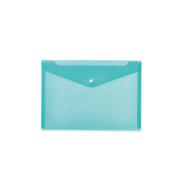 5 Stück Herma Dokumententasche Brieftaschen - Kollektion 20077, Din A4 quer, transparent türkis, Polypropylen (PP), Druckknopf 4008705200776 H