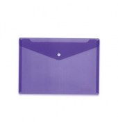 Dokumententasche Brieftaschen - Kollektion 20078, Din A4 quer, transparent violett, Polypropylen (PP), Druckknopf