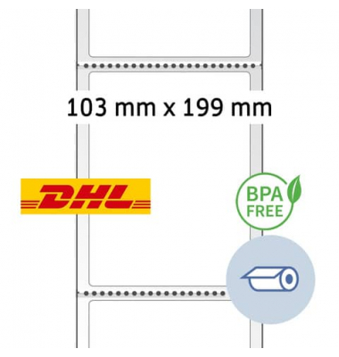 Versandetiketten 103x199mm per für weiß