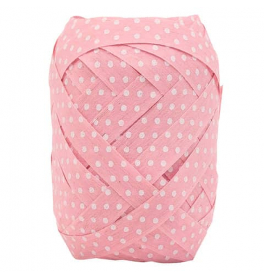 Eikn&auml;uel 1214 010 21,  wei&szlig;e Punkte, 10mm x 12m, rosa/wei&szlig;