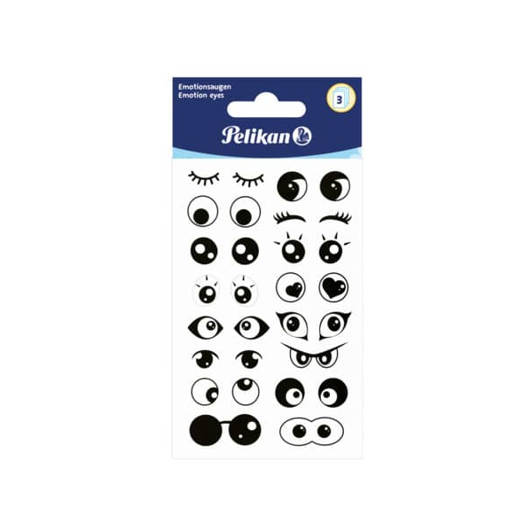 10 Stück Pelikan Sticker 3Bogen Emotionsaugen 4012700101662 Pelikan