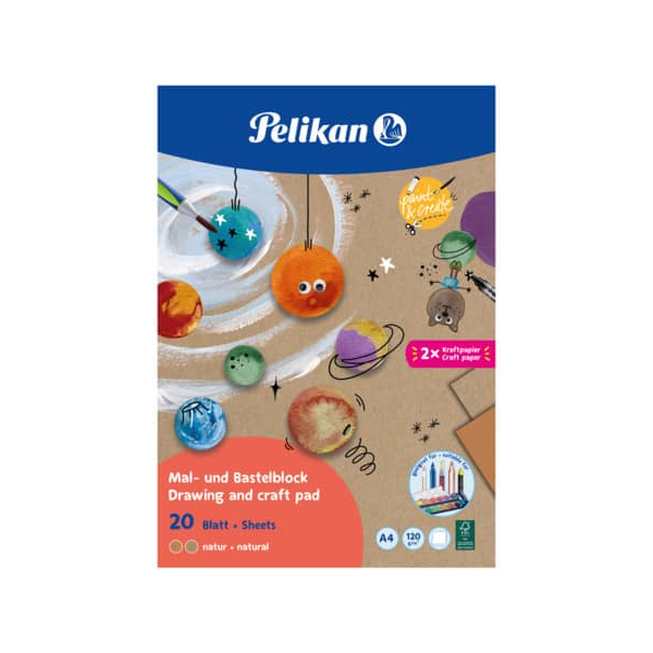 10 Stück Pelikan Zeichenblock A4 120gr20BL naturweiß 4012700102362 Pelikan