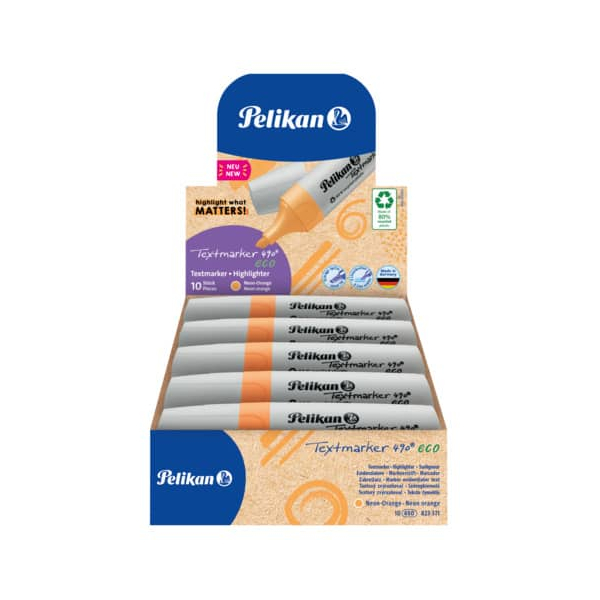 10 Stück Pelikan Textmarker 823371, neonorange, 1,2+5mm  4012700823373 Pelikan