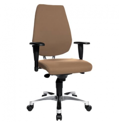 B&uuml;rodrehstuhl Sitness 30, braun / silber, mit Armlehnen, bis 110kg, ohne Kopfst&uuml;tze
