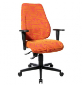 B&uuml;rodrehstuhl Lady Sitness, retro orange / schwarz, mit Armlehnen, bis 110kg, ohne Kopfst&uuml;tze