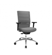 B&uuml;rodrehstuhl SITNESS AIRWORK, grau / silber, mit Armlehnen, bis 110kg, ohne Kopfst&uuml;tze