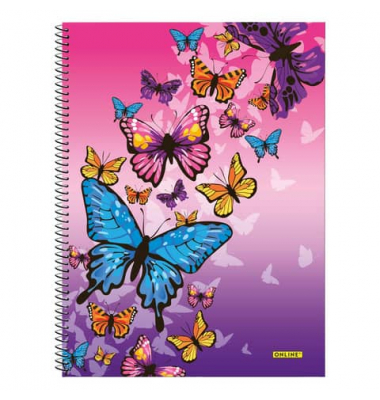 Collegeblock 10147/9, Butterfly, kariert / kariert, A4, 90g, Motiv, 80 Blatt
