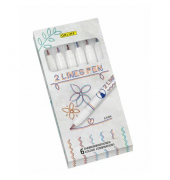 Fineliner-Set 2 Lines Pen, 18617, wei&szlig;/farbig (Schreibfarbe: 6-farbig sortiert), je 0,5mm