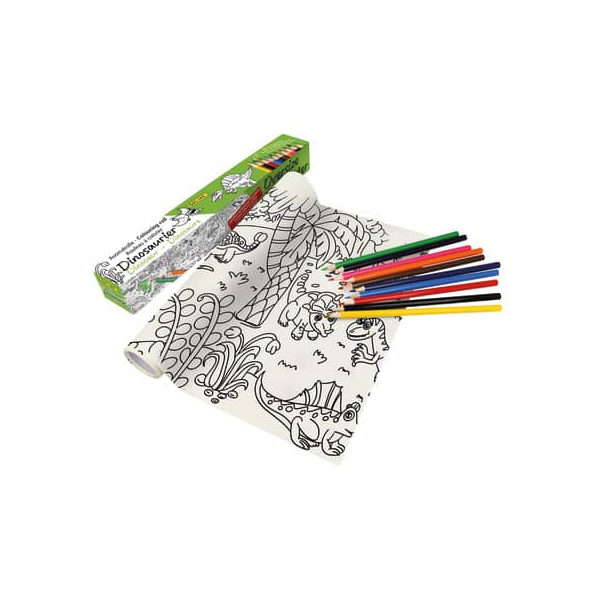6 Stück Online Malrolle m.Bunstiften Dinosaurier 4014421610447 Online