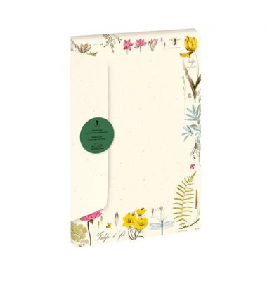 Briefpapier 11341688800, #/Umschlag vanille, Coloured Botanical, A4, 100g