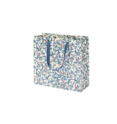 Geschenktasche 13681515000, neutral, Tragehenkel Schleifenband, Blumenmuster, 230mm x 230mm