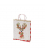 Geschenktasche 13698557000, Weihnachten, mit gedrehter Papierkordel, Hirsch mit Schal, 180mm x 230mm