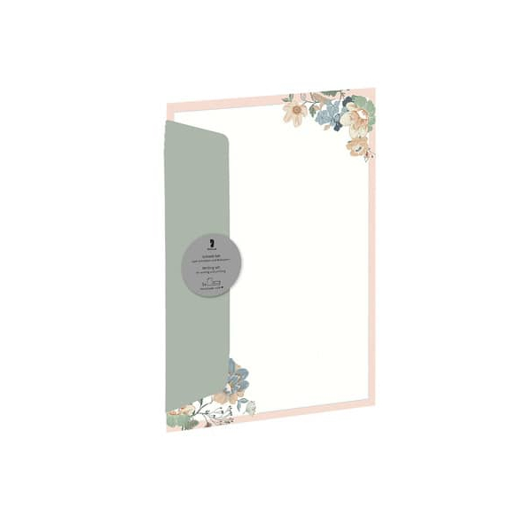 5 Stück Rössler Briefpapier 11341537800, weißUmschlag grün, Eliza, A4, 100g 4014970474606 Rössler 5 Stück