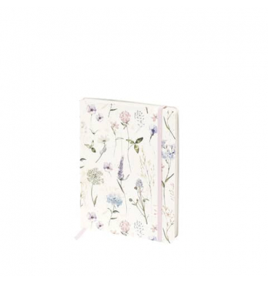 Notizbuch 18811560001, Notizbuch Valerie - Flowers, weiß, 15,3x20,2cm, liniert, 100g, 128 Blatt / 256 Seiten