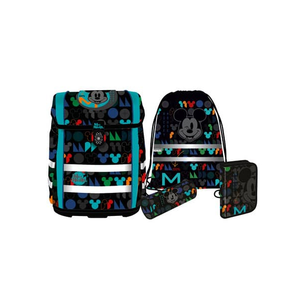 McNeill Schulranzen-Set 9658270000 Perfecto, Disney Mickey Mouse, mit Einhand-Magnet-Schloss 4017245965861 McNeill