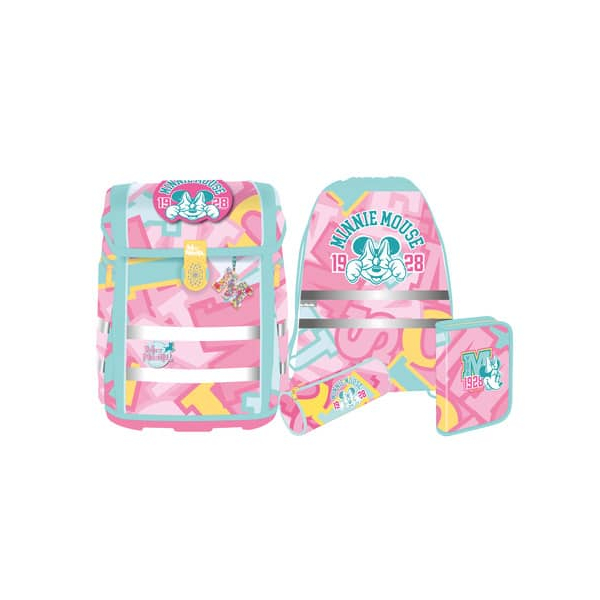 McNeill Schulranzen-Set 9658271000 Perfecto, Disney Minnie Mouse, mit Einhand-Magnet-Schloss 4017245965878 McNeill