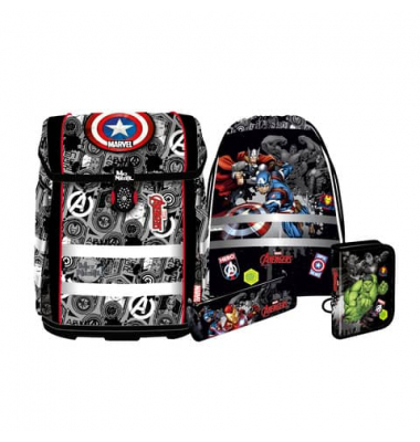 Schulranzen-Set 9658274000 Perfecto, Marvel - Avengers, mit Einhand-Magnet-Schloss