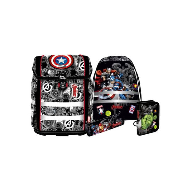 McNeill Schulranzen-Set 9658274000 Perfecto, Marvel - Avengers, mit Einhand-Magnet-Schloss 4017245965908 McNeill