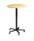 Besprechungstisch ST08, sufenlos &uuml;ber Gasdruckfeder h&ouml;henverstellbar 72-114cm (H), 80x80cm (BxT), rund, ahorn / schwarz, mit Rol