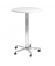 Besprechungstisch ST08, sufenlos &uuml;ber Gasdruckfeder h&ouml;henverstellbar 72-114cm (H), 80x80cm (BxT), rund, wei&szlig; / chrom, mit Rollen