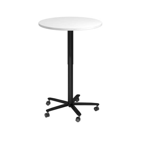 4032062034125 - Besprechungstisch VST08 W D sufenlos über Gasdruckfeder höhenverstellbar  80x80cm (BxT) rund weiß   schwarz 4032062034125 Ha