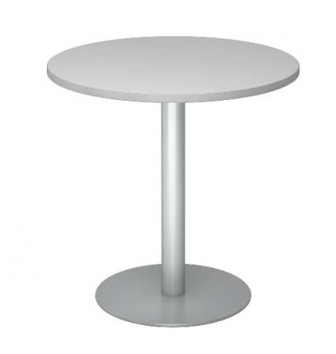 Besprechungstisch VSTF08/5/S, 74,5cm (H), 80x80cm (BxT), rund, grau / silber