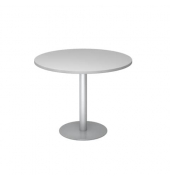 Besprechungstisch STF, 74,5cm (H), 100x100cm (BxT), rund, grau / silber