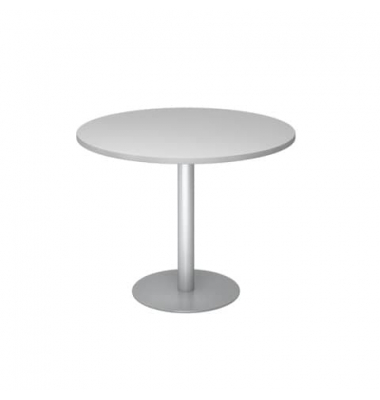 Besprechungstisch VSTF10/5/S, 74,5cm (H), 100x100cm (BxT), rund, grau / silber