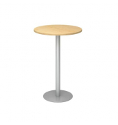 Stehtisch VSTH 111,6cm (H), &Oslash; 80cm (BxT), rund, ahorn / silber