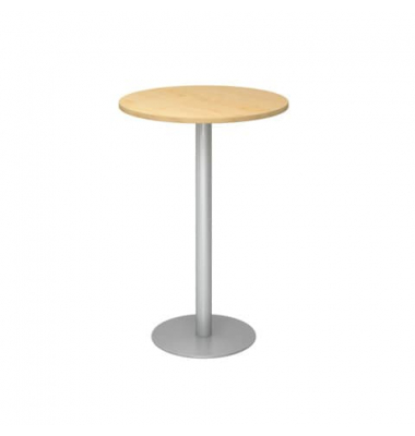 Stehtisch VSTH 111,6cm (H), &Oslash; 80cm (BxT), rund, ahorn / silber