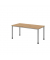 Schreibtisch H-Serie, manuell h&ouml;henverstellbar, 68-76cm (H), 160x80cm (BxT), rechteckig, asteiche / silber