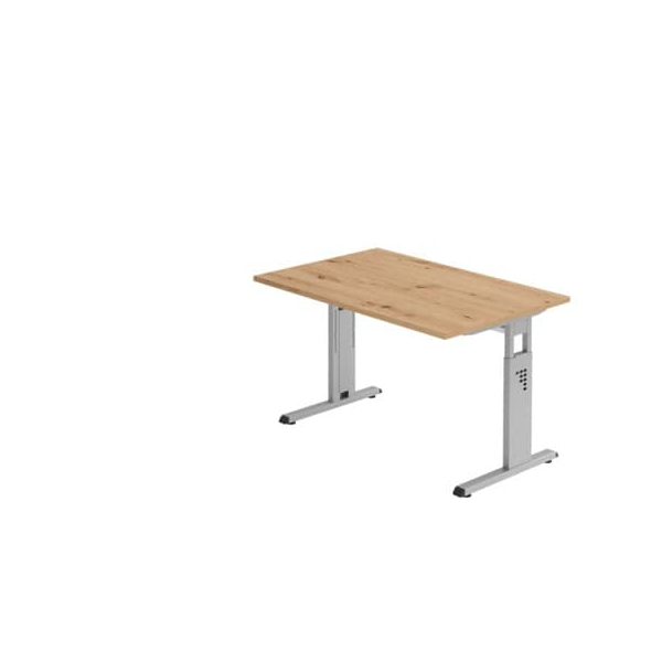 4032062187715 - Schreibtisch O-Serie VOS12 R S manuell höhenverstellbar 65-85cm (H) 120x80cm (BxT) rechteckig asteiche   graphit 4032062187