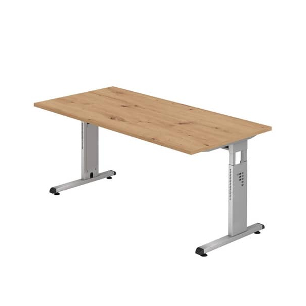 4032062187746 - Schreibtisch O-Serie VOS16 R S manuell höhenverstellbar 65-85cm (H) 160x80cm (BxT) rechteckig asteiche silber 40320621877 4032062187746 - Schreibtisch O-Serie VOS16 R S manuell höhenverstellbar 65-85cm (H) 160x80cm (BxT) rechteckig asteiche silber 40320621877